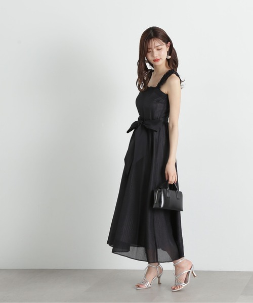 PROPORTION BODY DRESSING(プロポーションボディドレッシング)の「ショルダーフリルシアーチェックワンピース / 1215140413(ワンピース・レディース・ブラック/ブラウン系その他・SMALL/MEDIUM)」の4枚目の写真