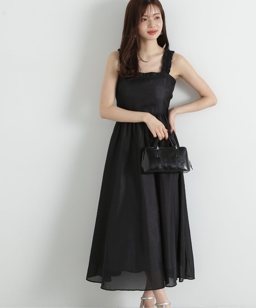 PROPORTION BODY DRESSING(プロポーションボディドレッシング)の「ショルダーフリルシアーチェックワンピース / 1215140413(ワンピース・レディース・ブラック/ブラウン系その他・SMALL/MEDIUM)」の6枚目の写真