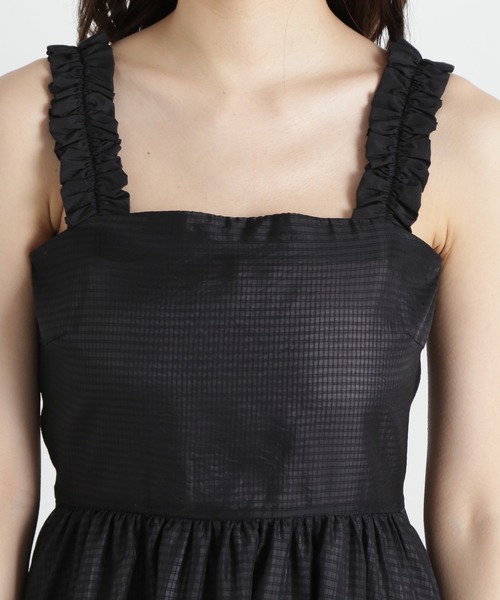 PROPORTION BODY DRESSING(プロポーションボディドレッシング)の「ショルダーフリルシアーチェックワンピース / 1215140413(ワンピース・レディース・ブラック/ブラウン系その他・SMALL/MEDIUM)」の11枚目の写真
