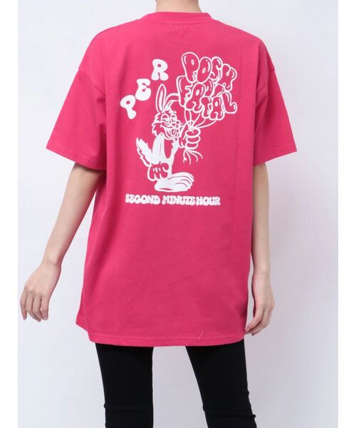 GYDA(ジェイダ)の「BALLOON BUNNY BIG Tシャツ(Tシャツ/カットソー・レディース・ライトグレー/チャコールグレー/ピンク/スカイブルー・FREE)」の7枚目の写真