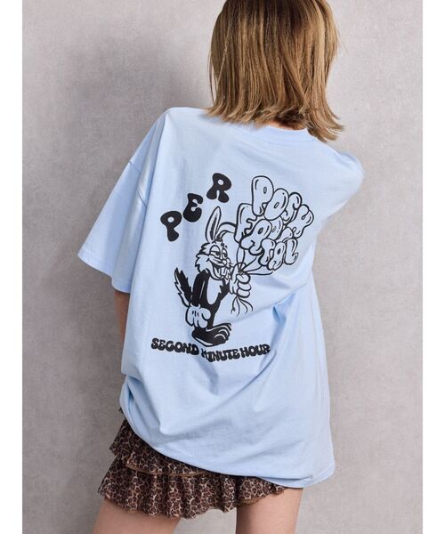 GYDA(ジェイダ)の「BALLOON BUNNY BIG Tシャツ(Tシャツ/カットソー・レディース・ライトグレー/チャコールグレー/ピンク/スカイブルー・FREE)」の3枚目の写真