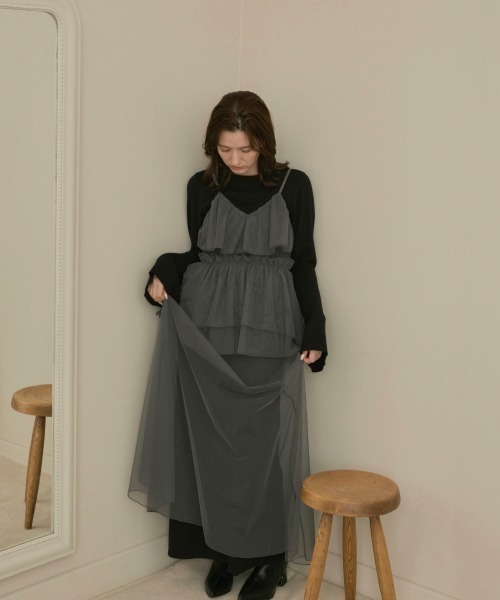 NOTREemor（ノートルエモア）の「layered tulle dress set（ドレス・レディース・ダークグレー・FREE）」の18枚目の写真