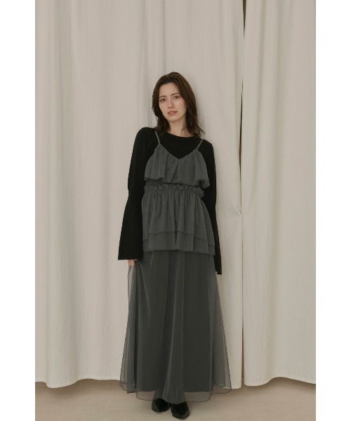 NOTREemor（ノートルエモア）の「layered tulle dress set（ドレス・レディース・ダークグレー・FREE）」の3枚目の写真