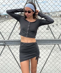 ROXY（ロキシー）の「SHORTS MODE /ロキシーセットアップ対応可能ドローコード付きラッシュスカート（水着）（水着）」