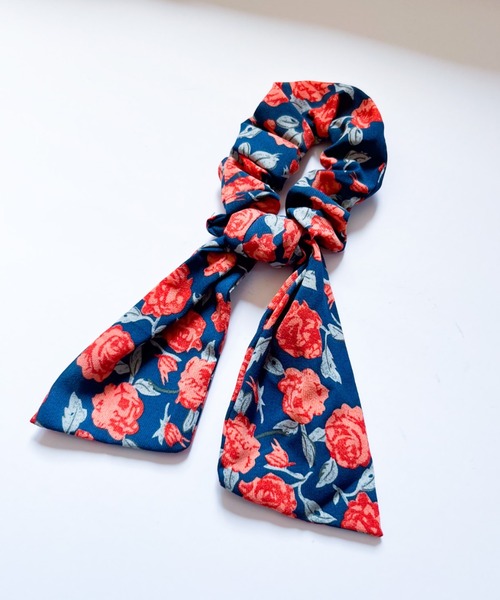 YU-KA:フラワーリボンスカーフシュシュ flower ribbon scarf