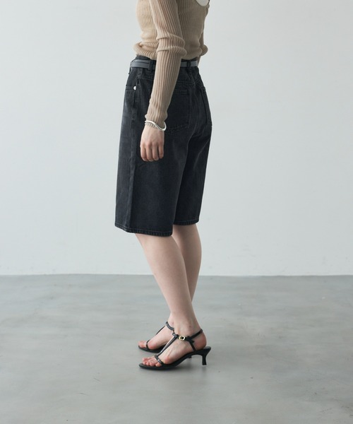 Trish（トリッシュ）の「デニムバミューダパンツ（デニムパンツ・レディース・ブラック/ホワイト・SMALL/MEDIUM）」の21枚目の写真