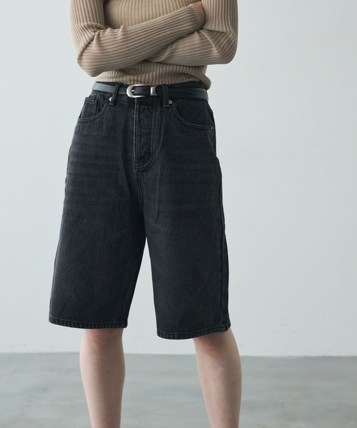 Trish（トリッシュ）の「デニムバミューダパンツ（デニムパンツ・レディース・ブラック/ホワイト・SMALL/MEDIUM）」の19枚目の写真
