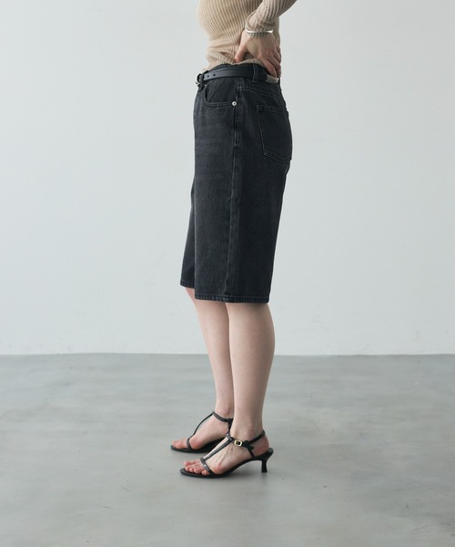 Trish（トリッシュ）の「デニムバミューダパンツ（デニムパンツ・レディース・ブラック/ホワイト・SMALL/MEDIUM）」の22枚目の写真