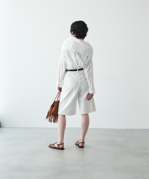 Trish（トリッシュ）の「デニムバミューダパンツ（デニムパンツ・レディース・ブラック/ホワイト・SMALL/MEDIUM）」の12枚目の写真