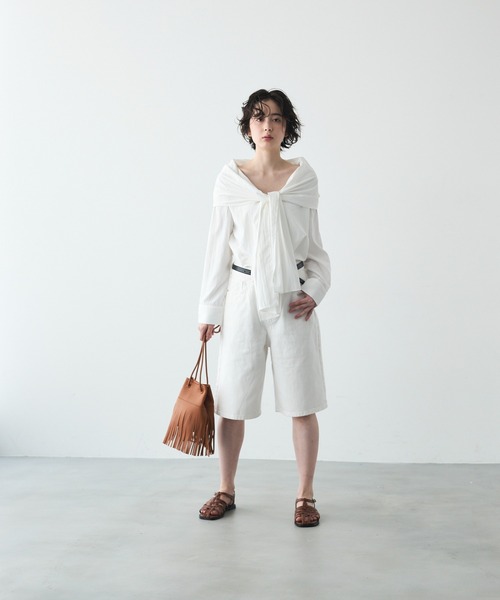 Trish（トリッシュ）の「デニムバミューダパンツ（デニムパンツ・レディース・ブラック/ホワイト・SMALL/MEDIUM）」の16枚目の写真