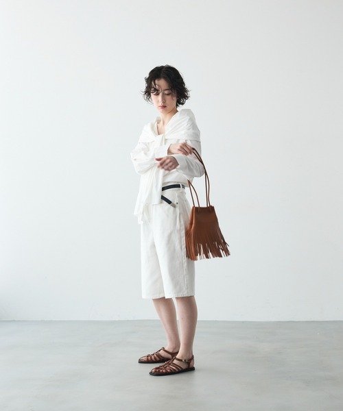 Trish（トリッシュ）の「デニムバミューダパンツ（デニムパンツ・レディース・ブラック/ホワイト・SMALL/MEDIUM）」の17枚目の写真