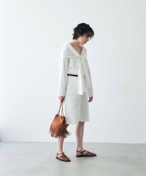 Trish（トリッシュ）の「デニムバミューダパンツ（デニムパンツ・レディース・ブラック/ホワイト・SMALL/MEDIUM）」の14枚目の写真