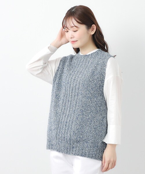 LAURA ASHLEY(ローラアシュレイ)の「【限定店舗展開/日本製/ワンマイルウエア】シルクネップベスト(ベスト・レディース・ベージュ/グレー/ブルー・38)」の12枚目の写真