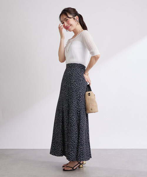 La boutique BonBon(ラブティックボンボン)の「【美人見えシアー】シアーランダムリブ5分袖ニット(ニット/セーター・レディース・ホワイト/ピンク/ネイビー・FREE)」の10枚目の写真
