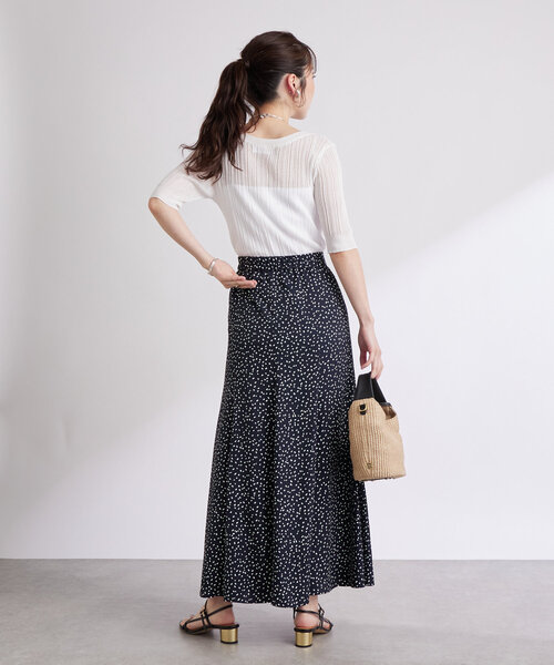 La boutique BonBon(ラブティックボンボン)の「【美人見えシアー】シアーランダムリブ5分袖ニット(ニット/セーター・レディース・ホワイト/ピンク/ネイビー・FREE)」の11枚目の写真
