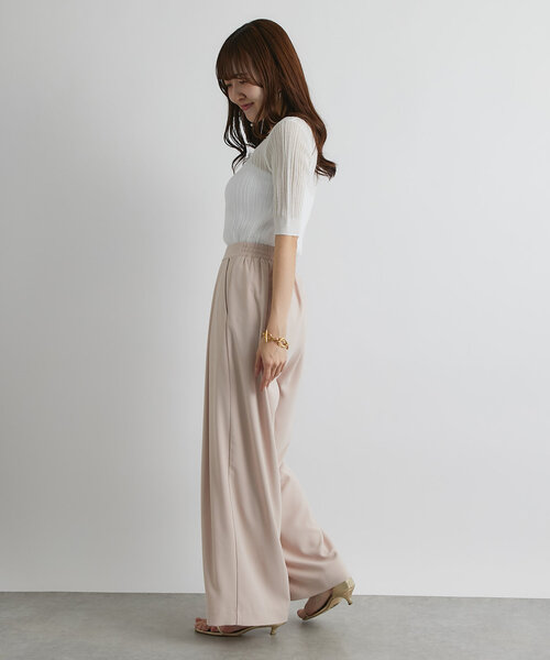 La boutique BonBon(ラブティックボンボン)の「【美人見えシアー】シアーランダムリブ5分袖ニット(ニット/セーター・レディース・ホワイト/ピンク/ネイビー・FREE)」の16枚目の写真