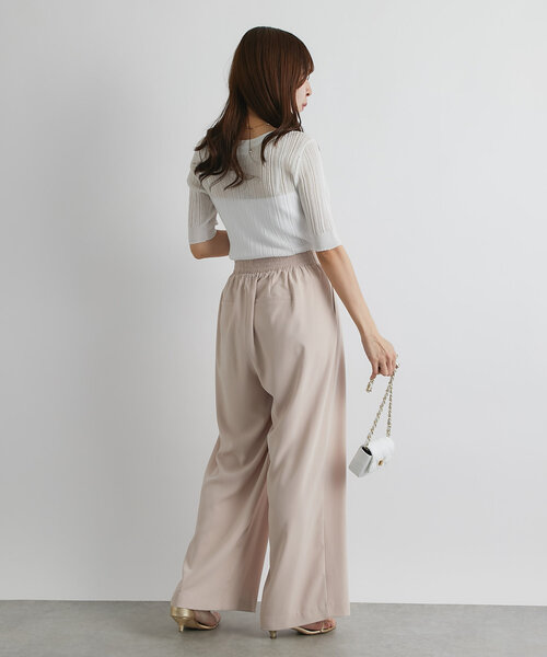 La boutique BonBon(ラブティックボンボン)の「【美人見えシアー】シアーランダムリブ5分袖ニット(ニット/セーター・レディース・ホワイト/ピンク/ネイビー・FREE)」の17枚目の写真