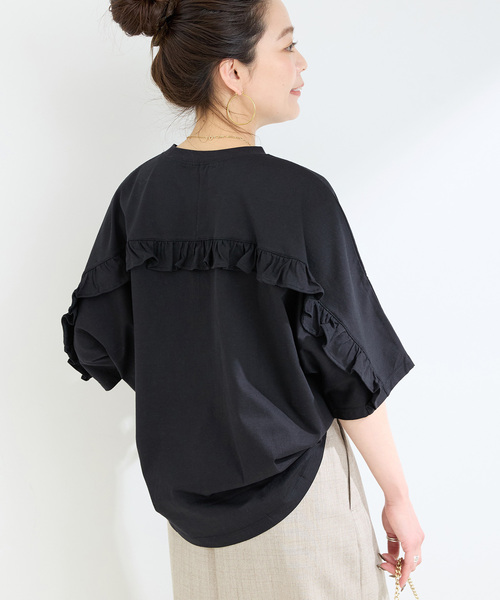 新品未使用　ウォッシャブル　バックフリルTEE ウォッシャブル / バックフリルTEE（Tシャツ/カットソー）｜B.C