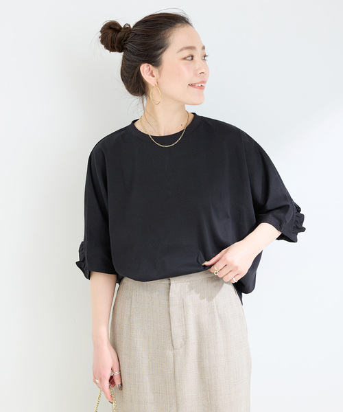 新品未使用　ウォッシャブル　バックフリルTEE ウォッシャブル / バックフリルTEE（Tシャツ/カットソー）｜B.C