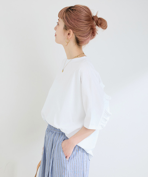 専用！！新品未使用　ウォッシャブル　バックフリルTEE ウォッシャブル / バックフリルTEE（Tシャツ／カットソー）｜B.C