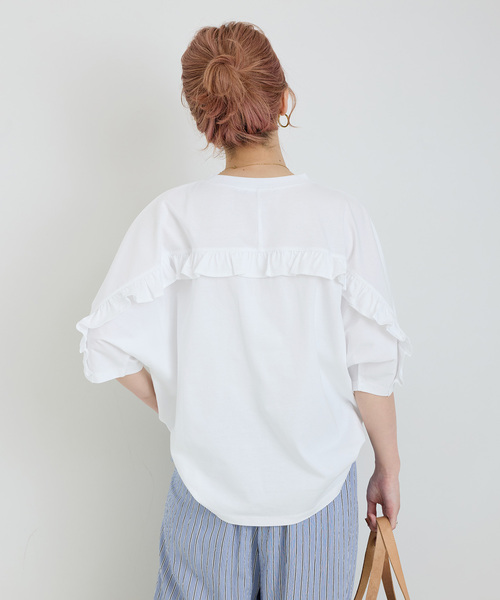 新品未使用　ウォッシャブル　バックフリルTEE ウォッシャブル / バックフリルTEE（Tシャツ/カットソー）｜B.C