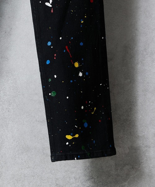 HAND PAINTED SKINNY STRETCH DENIM JEANS OW / ハンドペイント