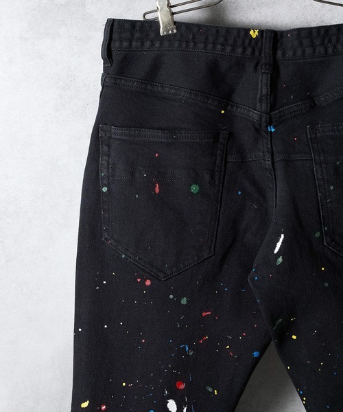 NUMBER (N)INE(ナンバーナイン)の「HAND PAINTED SKINNY STRETCH DENIM JEANS OW / ハンドペイント ブラック ストレッチデニム スキニー ジーンズ ワンウォッシュ(デニムパンツ・メンズ・ブラック・3/4/2)」の8枚目の写真