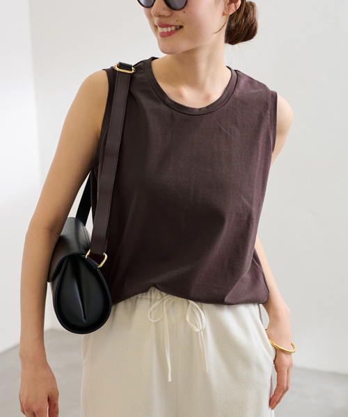 FRAMeWORK(フレームワーク)の「コンパクトジャージN/STEE(タンクトップ・レディース・ホワイト/ブラック/ブラウン系その他・FREE)」の3枚目の写真