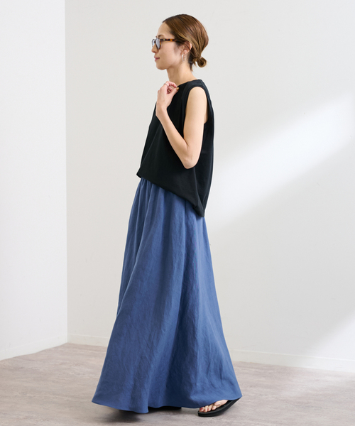 FRAMeWORK(フレームワーク)の「コンパクトジャージN/STEE(タンクトップ・レディース・ホワイト/ブラック/ブラウン系その他・FREE)」の5枚目の写真