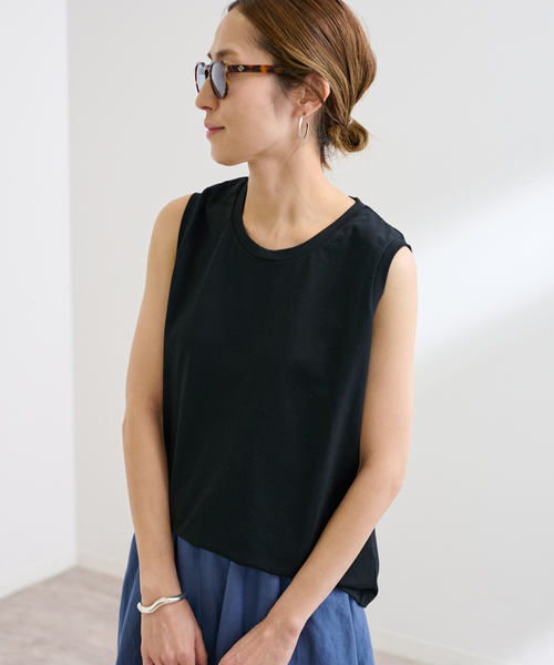 FRAMeWORK(フレームワーク)の「コンパクトジャージN/STEE(タンクトップ・レディース・ホワイト/ブラック/ブラウン系その他・FREE)」の9枚目の写真