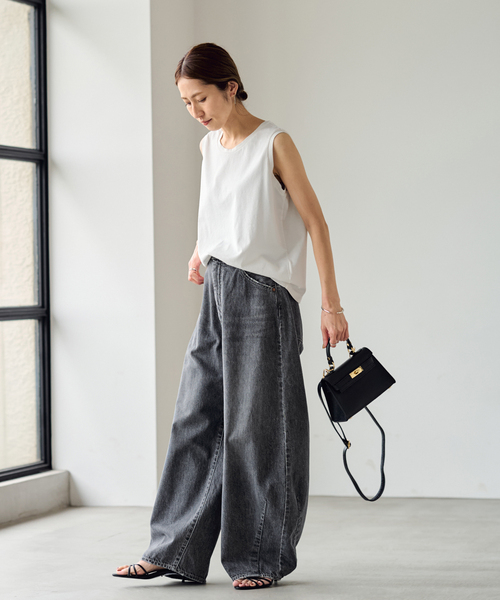 FRAMeWORK(フレームワーク)の「コンパクトジャージN/STEE(タンクトップ・レディース・ホワイト/ブラック/ブラウン系その他・FREE)」の13枚目の写真