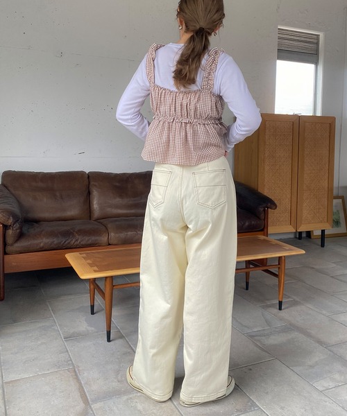 PICHI(ピイチ)の「カーブパンツ(チノパンツ・レディース・アイボリー/モカ・S/M/L)」の7枚目の写真