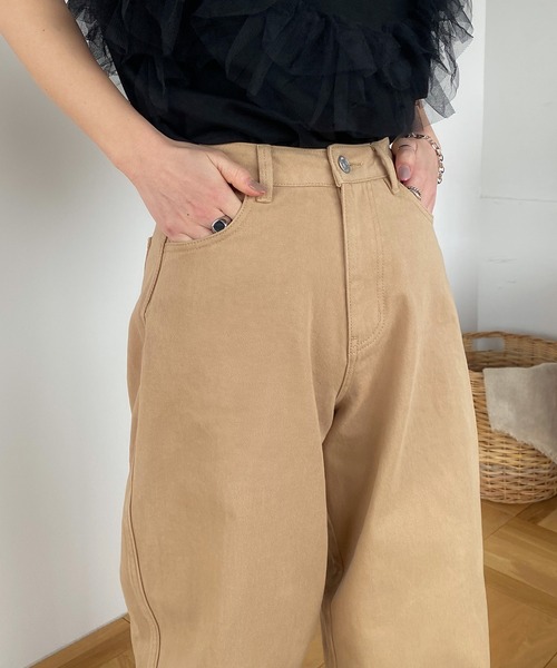 PICHI(ピイチ)の「カーブパンツ(チノパンツ・レディース・アイボリー/モカ・S/M/L)」の8枚目の写真