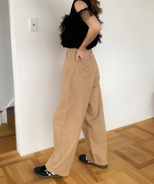PICHI(ピイチ)の「カーブパンツ(チノパンツ・レディース・アイボリー/モカ・S/M/L)」の9枚目の写真