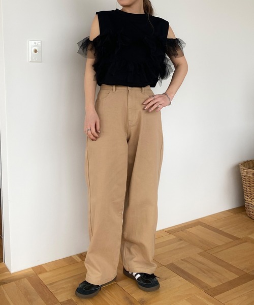 PICHI(ピイチ)の「カーブパンツ(チノパンツ・レディース・アイボリー/モカ・S/M/L)」の10枚目の写真