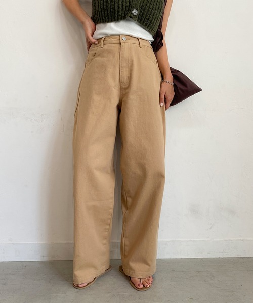 PICHI(ピイチ)の「カーブパンツ(チノパンツ・レディース・アイボリー/モカ・S/M/L)」の16枚目の写真