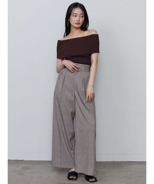 LAGUNAMOON（ラグナムーン）の「チェックグルカワイドパンツ（その他パンツ・レディース・グレー/ベージュ・MEDIUM/SMALL）」の8枚目の写真