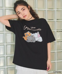 【Disney/ディズニー】おしゃれキャット・マリー&ベルリオーズ&トゥルーズ・プリント半袖Tシャツ(The Aristocats)