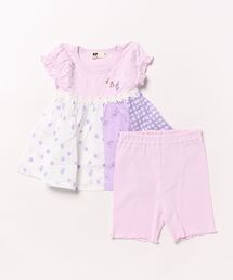 KP（ケーピー）の「ローンプリント＆レース 縦接ぎチュニックセット（セットアップ）」