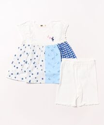 KP（ケーピー）の「ローンプリント＆レース 縦接ぎチュニックセット（セットアップ）」