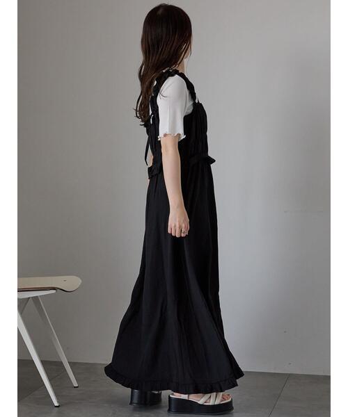 ehka sopo（エヘカソポ）の「シャーリングフリルキャミワンピース（ワンピース・レディース・キナリ/ブラック/グレー・F）」の21枚目の写真