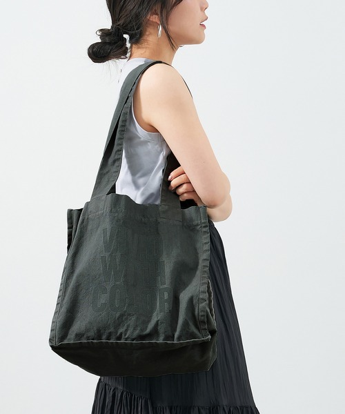 本日限定出品　新品　MICA&DEAL セール】VIVID WITH COLOR'ロゴコットントートバッグ（トート