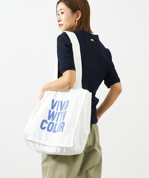 MICA&DEAL（マイカ＆ディール）の「VIVID WITH COLOR"ロゴコットントートバッグ（トートバッグ・レディース・ピンク/サックスブルー/オフホワイト/チャコールグレー・FREE）」の8枚目の写真