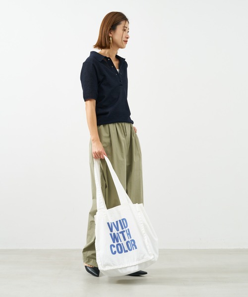 MICA&DEAL（マイカ＆ディール）の「VIVID WITH COLOR"ロゴコットントートバッグ（トートバッグ・レディース・ピンク/サックスブルー/オフホワイト/チャコールグレー・FREE）」の10枚目の写真