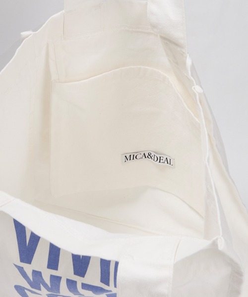 MICA&DEAL（マイカ＆ディール）の「VIVID WITH COLOR"ロゴコットントートバッグ（トートバッグ・レディース・ピンク/サックスブルー/オフホワイト/チャコールグレー・FREE）」の17枚目の写真