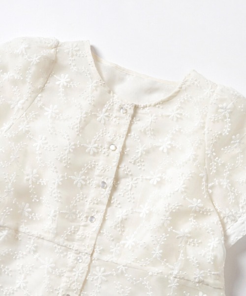 flower（フラワー）の「クラリティフラワーハーフブラウス（シャツ/ブラウス・レディース・コーラル/ホワイト・FREE）」の20枚目の写真