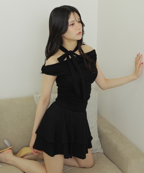 M DOLLY(エムドリー)の「muffler choker frill set up /マフラーチョーカーフリルセットアップ(セットアップ・レディース・ブラック/グレー・FREE)」の20枚目の写真