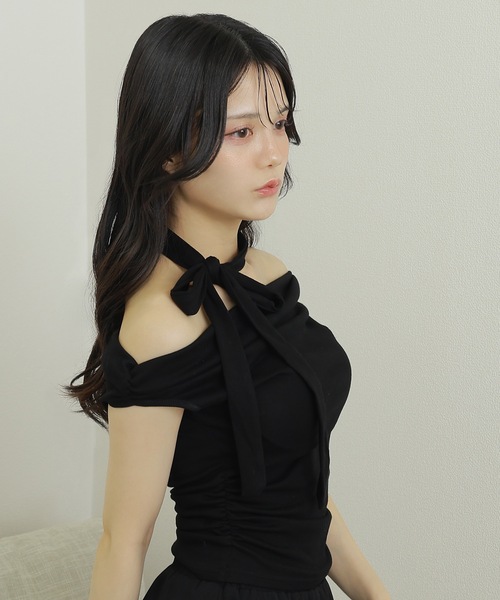 M DOLLY(エムドリー)の「muffler choker frill set up /マフラーチョーカーフリルセットアップ(セットアップ・レディース・ブラック/グレー・FREE)」の15枚目の写真