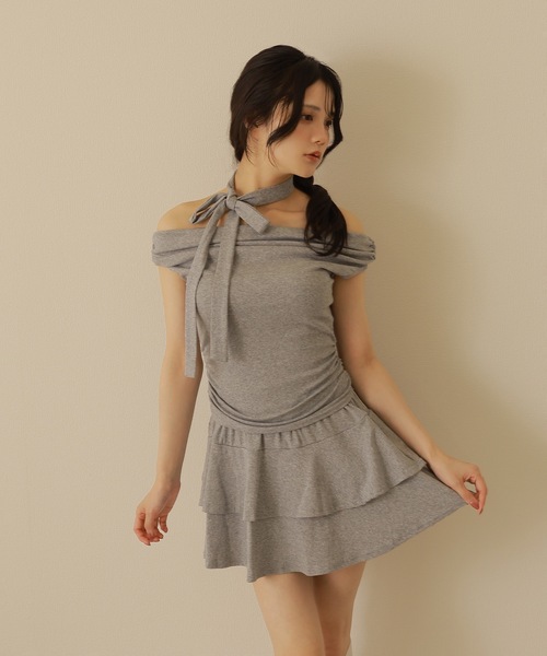 M DOLLY(エムドリー)の「muffler choker frill set up /マフラーチョーカーフリルセットアップ(セットアップ・レディース・ブラック/グレー・FREE)」の17枚目の写真
