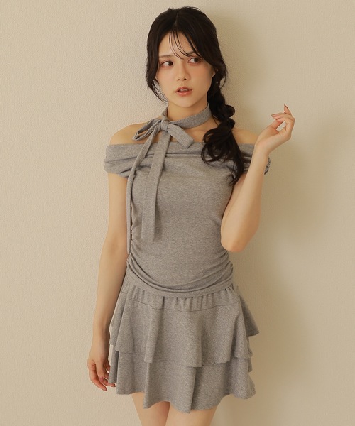 M DOLLY(エムドリー)の「muffler choker frill set up /マフラーチョーカーフリルセットアップ(セットアップ・レディース・ブラック/グレー・FREE)」の18枚目の写真